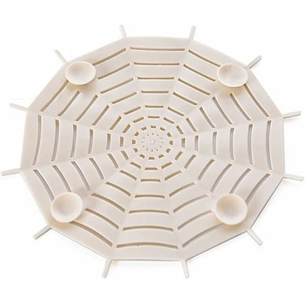 Kjøkkensil, dusjsil, hårfelle med sugekopp (edderkoppnett beige)