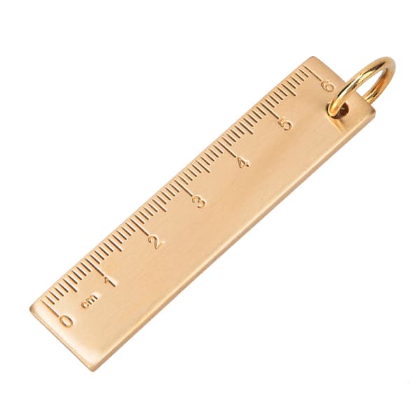 6 cm længde 3 mm tykkelse mini messing lineal vedhæng gave kontor skoleartikler