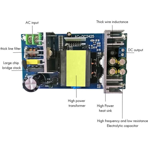 AC-strømforsyningskortmodul 250W AC110-245V til DC36V 7A Billjud DIY Isoleret strømforsyningskort