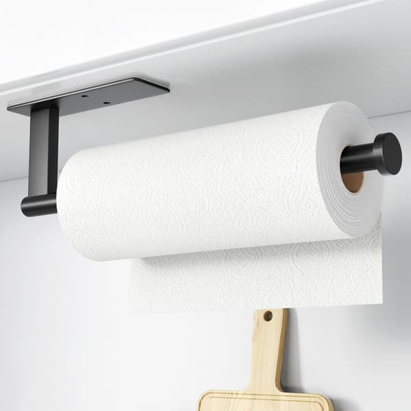 Paper Towel Holder Under Cabinet - Self-Adhesive or Drilling, Kitchen Roll Holder Wall Mounted