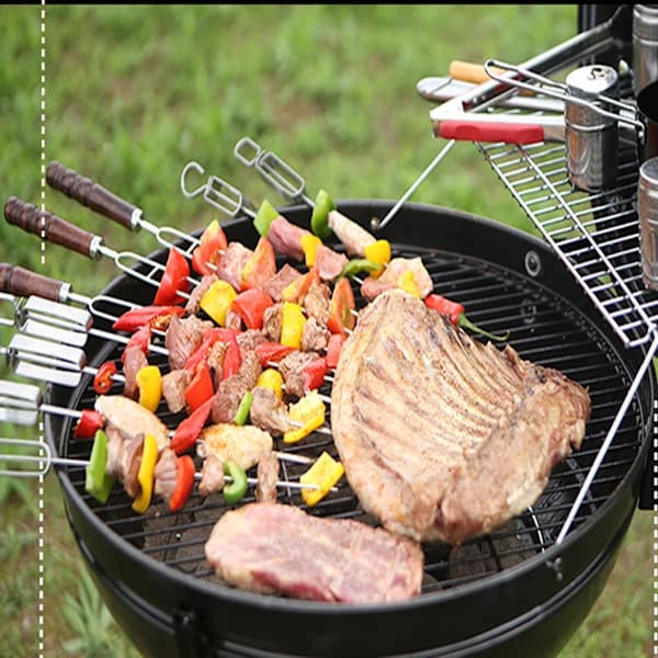 Round Stainless Steel Grill Grate, Removable Cooking Grid for Weber Charcoal and Ceramic Grills 44.5 cm