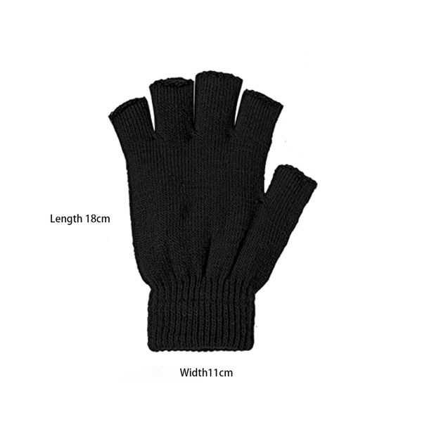 2 par unisex varma halvfingerhandskar vinter fingerlösa handskar