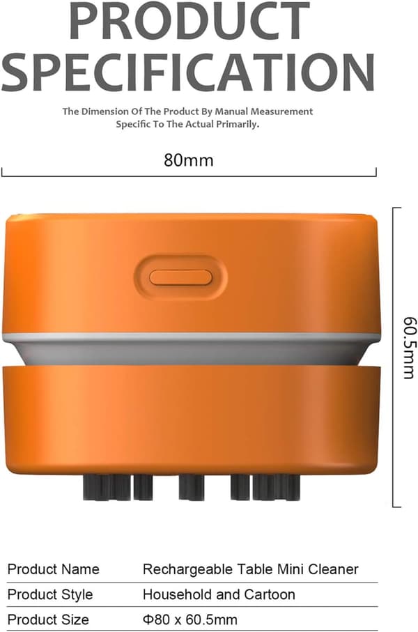 Stilfuld bordstøvsuger (orange), mini bordstøvsuger DXGHC