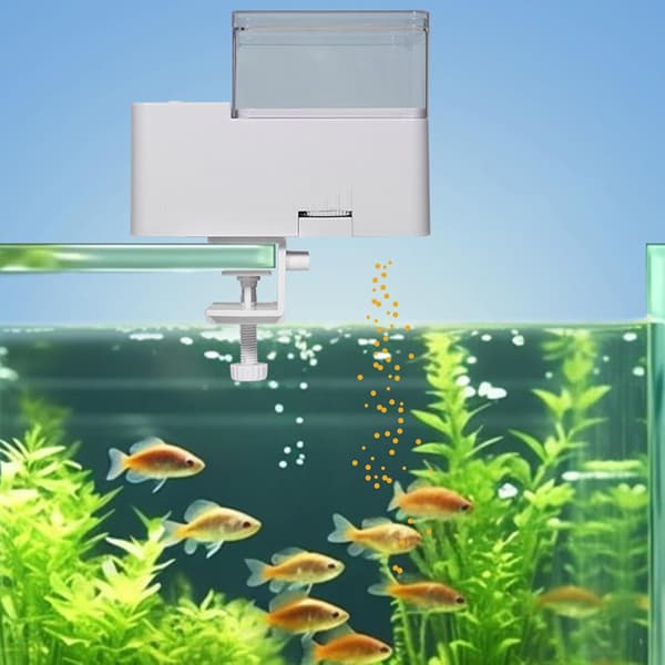 Automatisk fiskefoderautomat, programmerbar smart foderautomat med justerbar portionskontrol