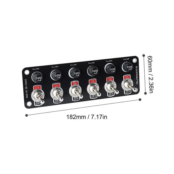 12/24V Bilpanel Multi Switch Panel Strömbrytare Universal