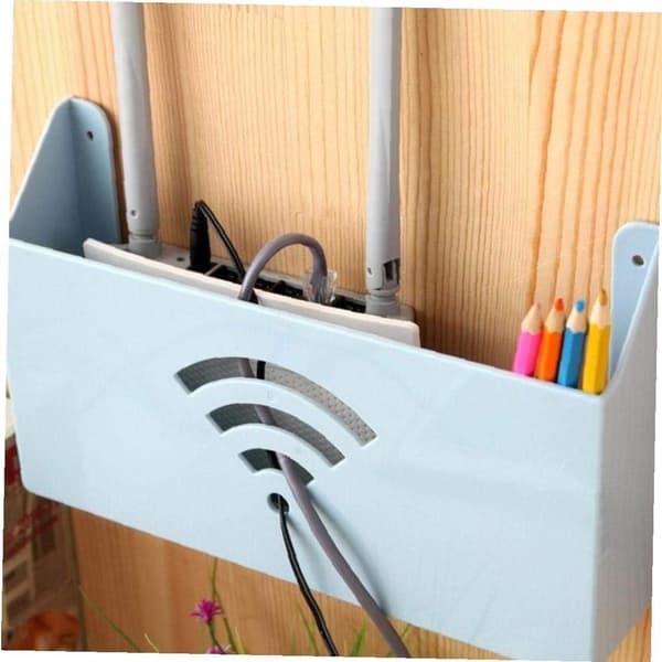 1 st Blå Väggmonterad WiFi Router Förvaringslåda Liten Storlek Router