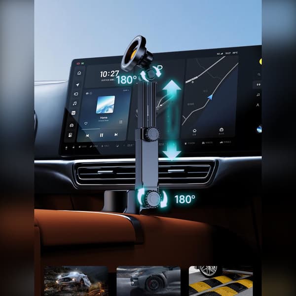Multifunctional Cup Holder Stand Compatible with MagSafe, N52 Strong Magnet, 360° Adjustable, Extendable Arm and Ball Joint for Car