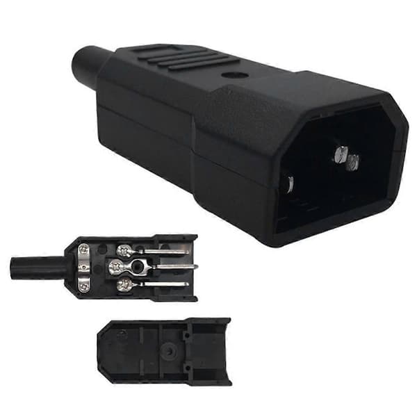 AC 250V 10A IEC C14 Han 3-benede terminaler Inline adapterstik strømstik