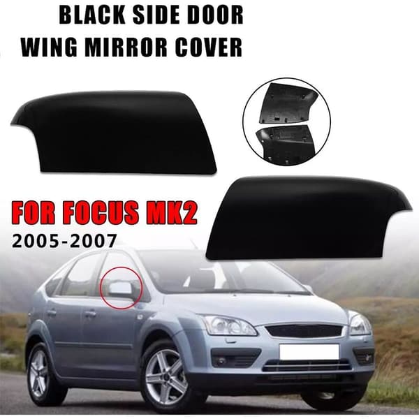 Blank Black Car Rearview Mirror Cover Trim Side Wing Shell for Focus MK2 2005 2006 2007 Right