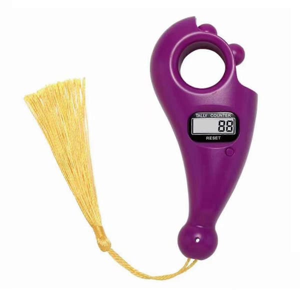 Digital fingerdisk til bøn Buddha perler disk LCD digital display disk til buddhistisk meditation afslapning Lilla Purple