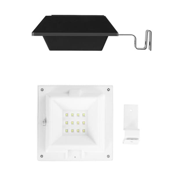 12 LED solcellelys utendørs, firkantet rekkverk, trappelys, vaskelys