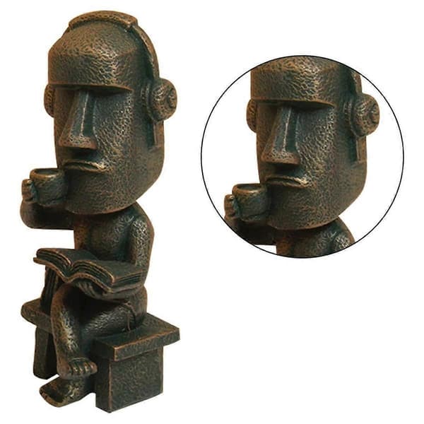 Statue Dekor Påskeøya Ornament Harpiks Stein Dekorasjon for Romtilbehør Antikk Skulptur