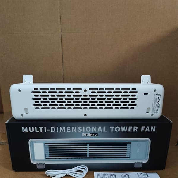 Bladeless Tower Fan for Wall Mount and Desk with 5-Speed USB-C, Oscillating Function, Remote Control and Soft Lighting for Home and Office