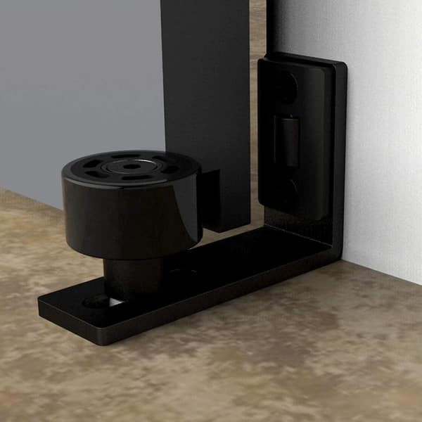 Adjustable Sliding Barn Door Floor Guide, Bottom Roller Guide, Wall Mount Hardware, Black