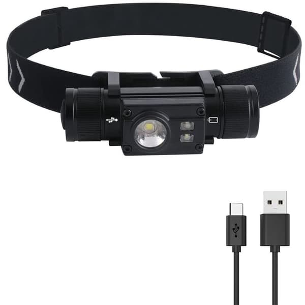 Supersterk LED-hodelykt USB oppladbar 1000 Lumen Vanntett Lett Hodelykt