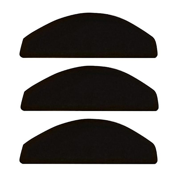 3 st/5 st Trappmatta Antidamm Halkfri Flanell Inomhus Familj Bullnose Matta för Hemmet Svart Black 3 Pcs