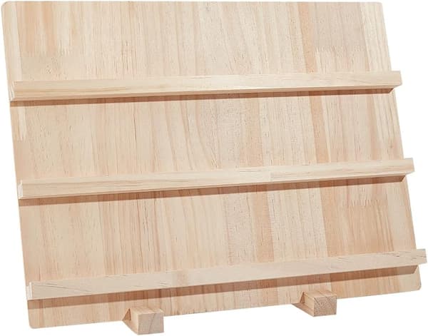 Træøreringe Displaystativ, 3 Lag Smykker Øreringe Displayholder Træ Øreringe Kortholder Virksomhedsholder Display, 40x14.1x30cm