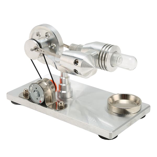 Stirling Engine Model Low Temperature Stainless Steel Base Plate Zinc Alloy Glass Educational Stirling Engine Model