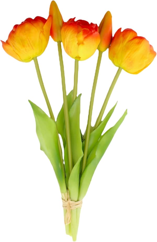 Kunstige tulipaner, kunstige blomster, ekte berøring, borddekorasjon