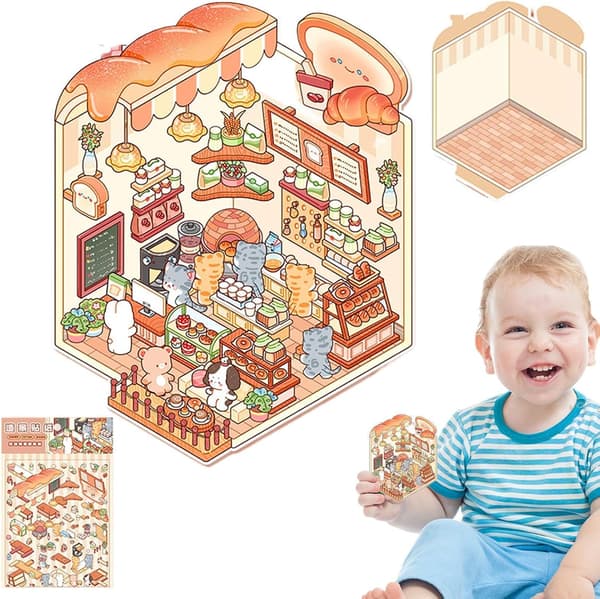 DIY 3D-effect decorative wall stickers, scrapbooking tools, landscape stickers for children's room (FMY)