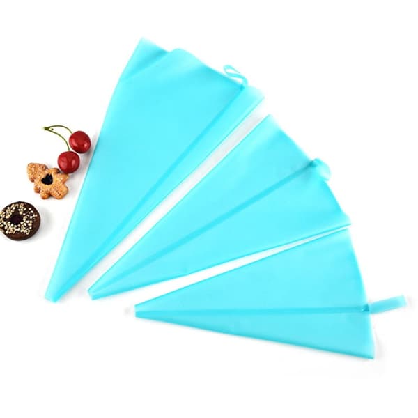 6 Reusable Silicone Piping Bags for Cake Decoration, Compatible with Baking Tools, 6-Pack
