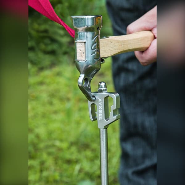 Camping hundeanker 360° roterende jordspyd til hund — 40cm rustfrit stål & aluminiumslegering, konisk hoved, gummihylster, quick-hook