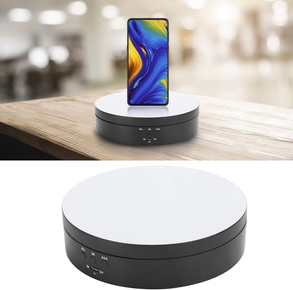 Roterande Visningsställ, 360 Grader, 3 Hastigheter, USB-Laddare, 5.43 \"