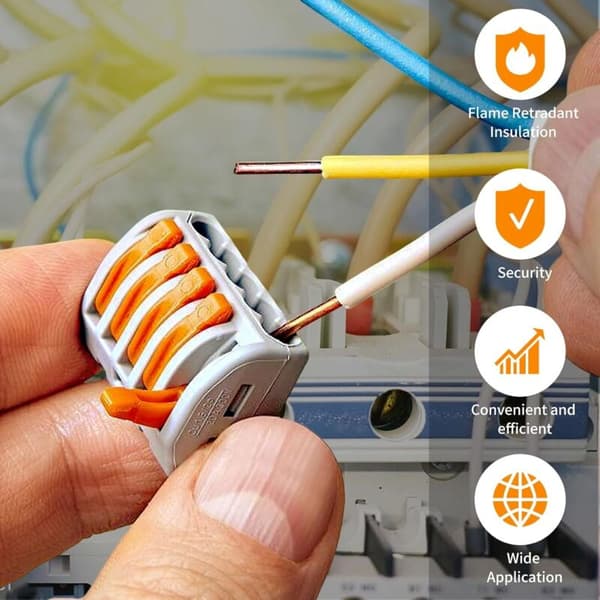 60 Pieces Transparent Electrical Connector with Lever Quick Connect Terminal Block for 2 3 5 Wires Compatible with Electrical Systems