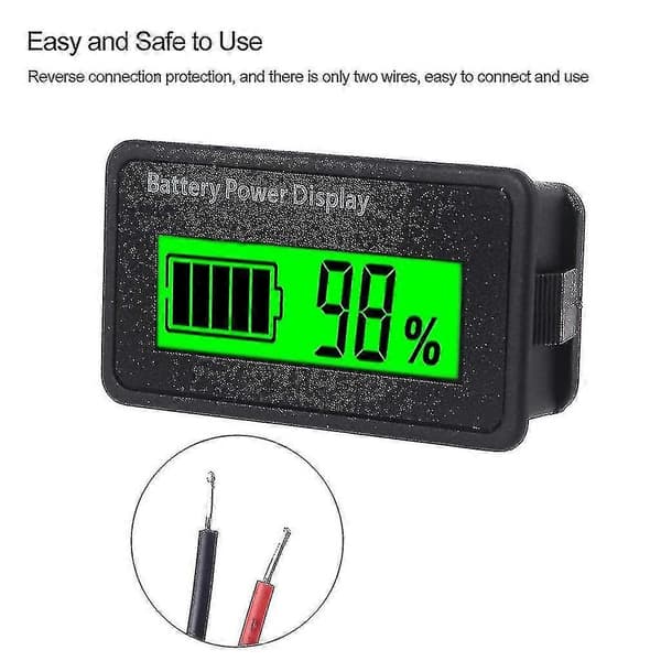 12v 24v 48v Batterikapacitetsindikator Golfvogn Spændingsmåler Med LCD-Display