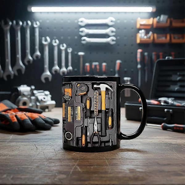 Mug Mechanic's Toolbox, Realistic Tool Details & Comfortable Handle, 33 cl Ceramic Coffee Cup Mechanic Toolbox for Birthday Thanksgiving 2PCS 2PCS