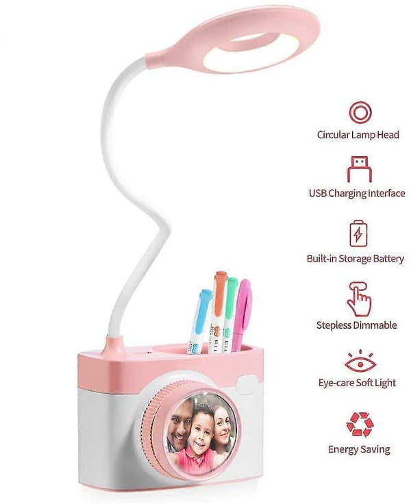Table Lamp with Pen Holder and Eye Protection USB Charging Desk Lamp