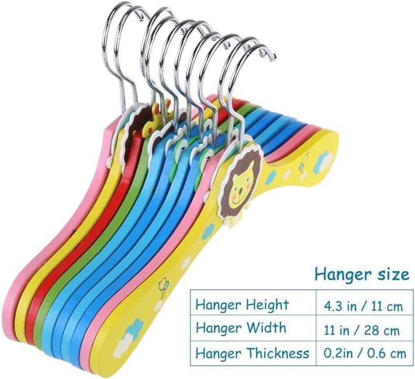 0,6 cm tykke træbøjler til børn med tegneseriefigurer