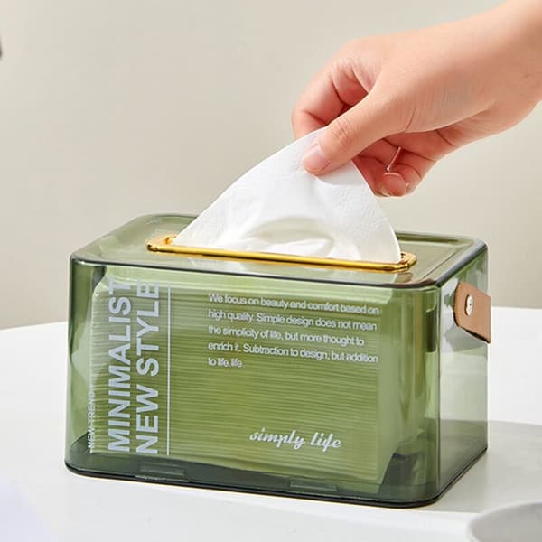 Tissue Box Transparent Desktop Tissue Box Pumping Paper Storage Box Living Room Dining Room Black