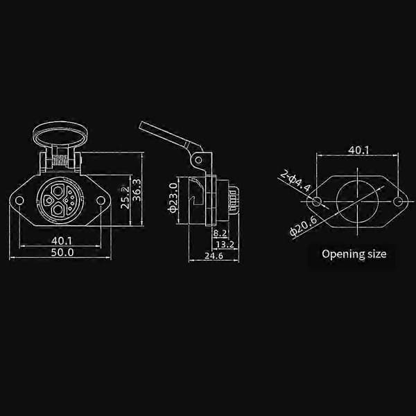 Motorcycle Charging Port IP67 Rated 8-Pin Connector and Socket Battery Connection (B) (FMY)