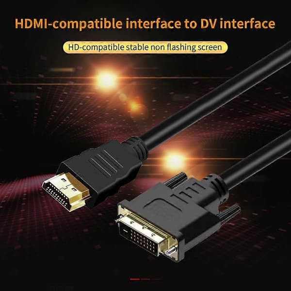 1,5 m HDMI-kompatibel til DVI-kabel Plug and Play Høj Klarhed Sort HDMI-kompatibel Han til DVI Han Konverter til Bærbar