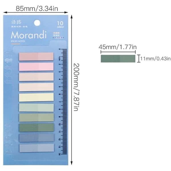 1200 Pieces Series 10 Color Index Tabs with Transparent Tabs Self-Adhesive Bookmarks Index Tabs Small Tabs