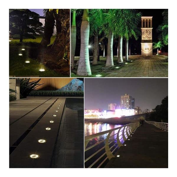 LED-gressplenlys Bakkelampe Utendørs Vanntett Solcellelampe Nedgravd Gressplenlys 4 Varme Lys