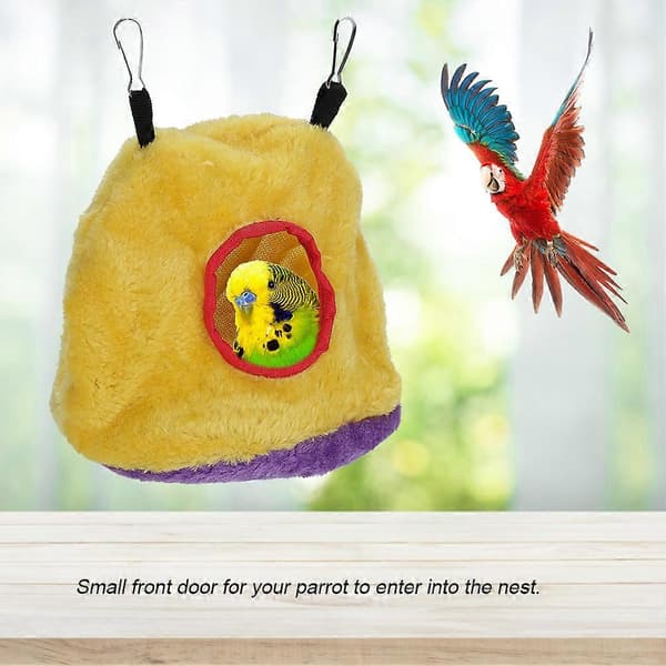 Parrot Nest, Windproof Plush Hammock Swing Bed for Birds, Small Size