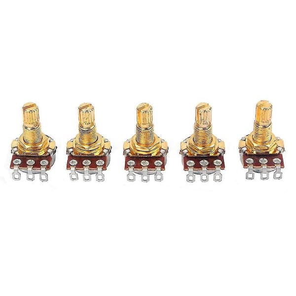 5 stk B500k Potentiometer Splined Pot Elguitar Bas Effektforstærker Tonevolumen