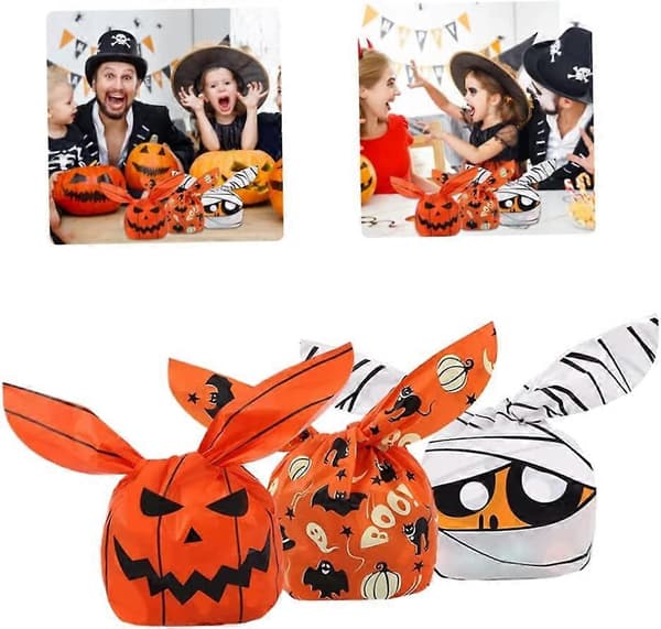 2025 Halloween Pumpa Spöke Snacks Godisväskor Bus eller Godis Förpackningspåse 150st Väska