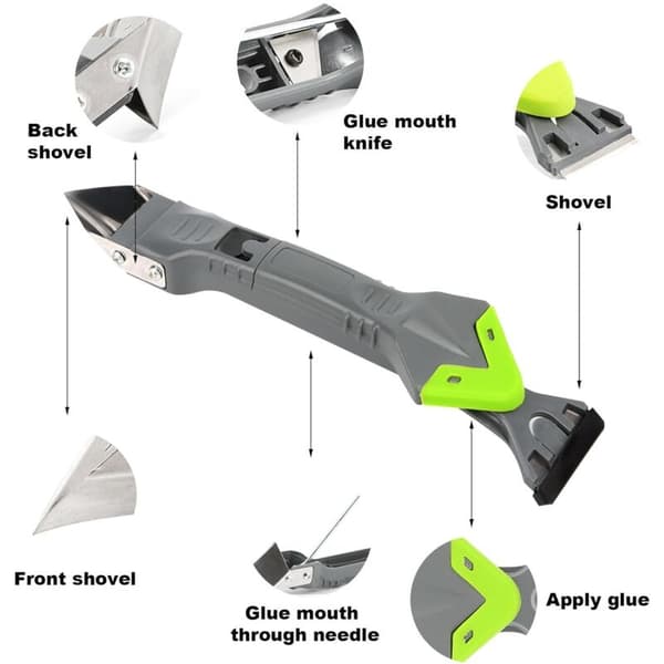 5-in-1 Silicone Sealant Kit, Caulking Tools, Silicone Caulking Tools, Caulk Scraper, Silicone Caulk Smoother, for Kitchen, Bathroom and Window Sinks