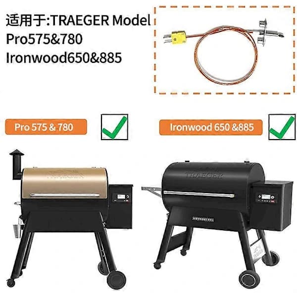 Traeger Probsensor Kit0422 Termoelement Ugnstemperaturprob Kompatibel Med Ironwood 650/885