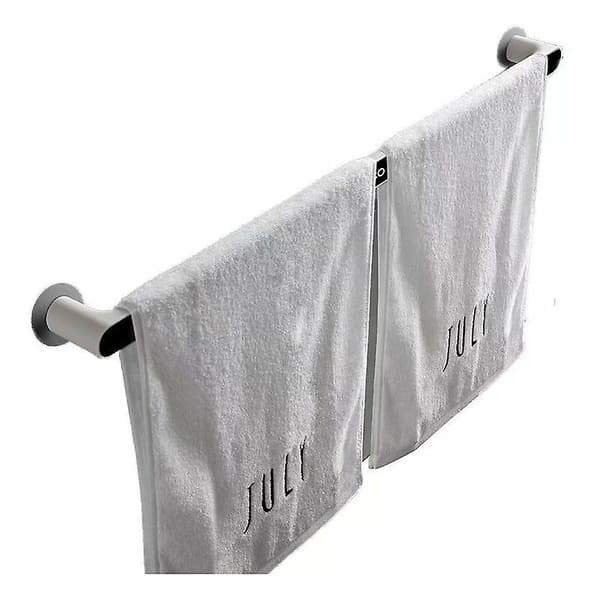 Self-Adhesive Towel Rack Wall Mounted Towel Rack Bathroom Towel Rack Shelf Roll Holder Hanging Hook Bathroom Organizer (Long Section-Gray)
