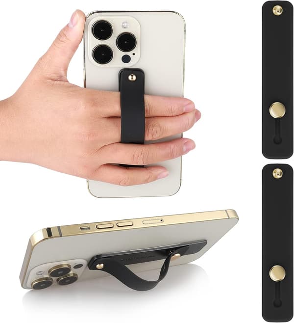 Generelt silikone mobiltelefon fingerstativ, velegnet til de fleste smartphones (2, sort)