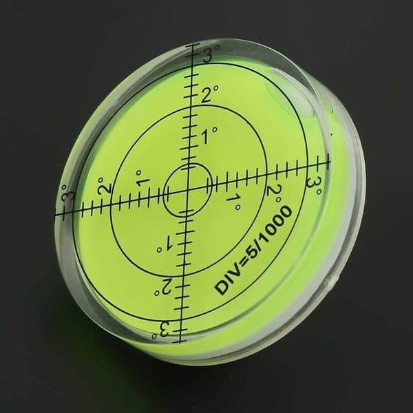 Round Bubble Level, 60mm Diameter Measuring Tool, Round Spirit Level with Scale for Balancing Camera Equipment