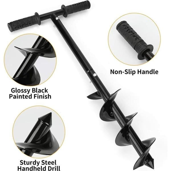 Garden Drill Set, Earth Drill with Non-Slip Handle, Garden Drill, Spiral Drill