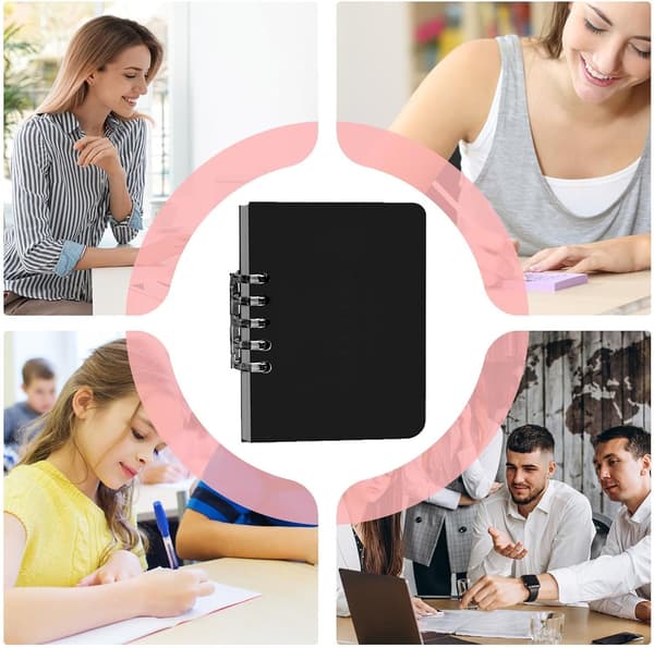 Generic Pocket Notebook, 2-piece Spiral Bound Notebook Pocket 7.5 x 10.5 cm | For University Work School Subject Notes Studies