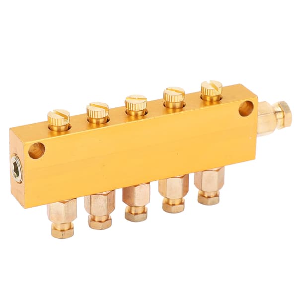 Oil Distributor Adjustable Brass Lubrication Piston Separator Divider Valve Lubrication System 1 in 5 out