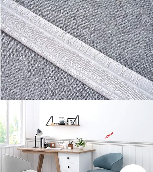 3D Self-Adhesive Peel and Stick Wall Border, Waterproof (2.3 m)