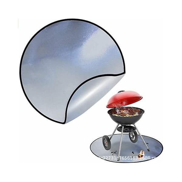 BBQ Cooking Surface and Fire Pit Mat Round Mat, 28 cm High-Temperature Fire Pit Under Grill Mat Fireproof Deck Protector for Solo BBQ